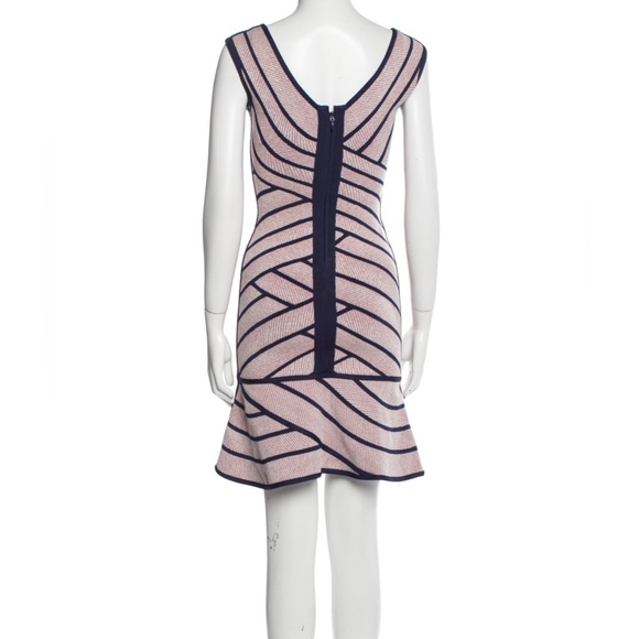 Herve leger flare blue and pink dress size M - Picture 2 of 7